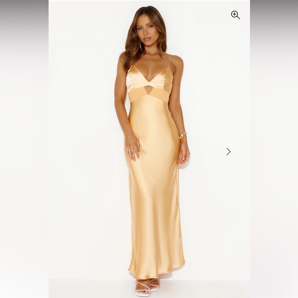 Hello Molly WELCOME SPRING SATIN MAXI DRESS ORANGE